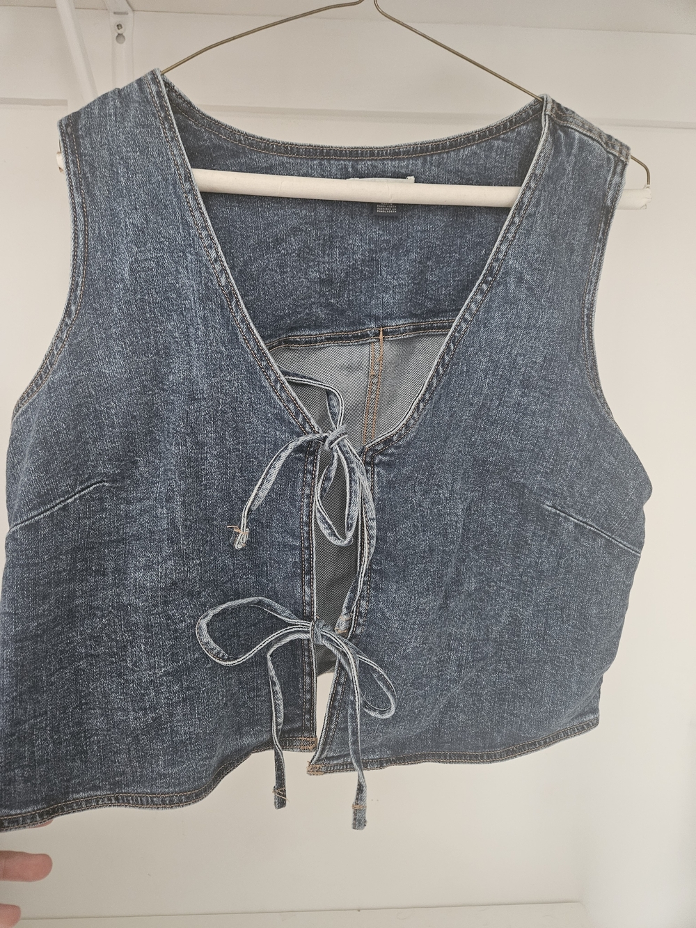 American Eagle Outfitters Denim Tie-Front Vest